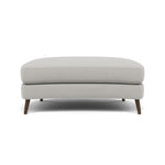 Phoebe Oval Footstool - Oval Cuddler Stool Grade B — Plush Velvet Silver / American Walnut, gallery image 2