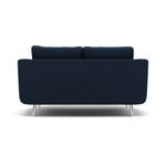 Phoebe 2 Seater Sofa - Small Sofa Standard Back Grade B — Plush Velvet Indigo / Chrome, gallery image 2