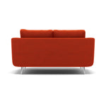 Phoebe 2 Seater Sofa - Small Sofa Standard Back Grade B — Plush Velvet Paprika / Chrome, gallery image 2