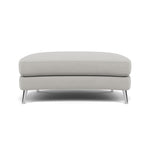 Phoebe Oval Footstool - Oval Cuddler Stool Grade B — Plush Velvet Silver / Chrome, gallery image 2