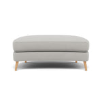 Phoebe Oval Footstool - Oval Cuddler Stool Grade B — Plush Velvet Silver / Natural, gallery image 2
