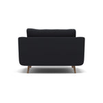 Phoebe Loveseat - Snuggler Chair Grade B — Plush Velvet Charcoal / Weathered Oak, gallery image 2