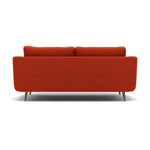 Phoebe 3 Seater Sofa - Large Sofa Standard Back Grade B — Plush Velvet Paprika / Weathered Oak, gallery image 2