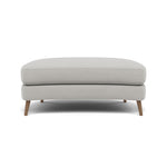 Phoebe Oval Footstool - Oval Cuddler Stool Grade B — Plush Velvet Silver / Weathered Oak, gallery image 2