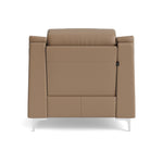 Nicoletti Carmen Recliner Armchair - Power Recliner Chair CB - Power Recliner with USB — Feet: Shiny Metal / Torello PS 312 Taupe, gallery image 2