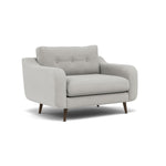 Phoebe Loveseat - Snuggler Chair Grade B — Plush Velvet Silver / American Walnut, gallery image 1