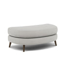 Phoebe Oval Footstool - Oval Cuddler Stool Grade B — Plush Velvet Silver / American Walnut, gallery image 1