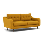 Phoebe 3 Seater Sofa - Large Sofa Standard Back Grade B — Plush Velvet Turmeric / American Walnut, gallery image 1