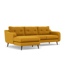 Phoebe Large Chaise Sofa - Large Chaise Sofa LHF Standard Back Grade B - Left Hand Facing — Plush Velvet Turmeric / American Walnut, gallery image 1