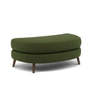 Phoebe Oval Footstool - Oval Cuddler Stool Grade B — Plush Velvet Vine / American Walnut, gallery image 1