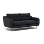Phoebe 3 Seater Sofa - Large Sofa Standard Back Grade B — Plush Velvet Charcoal / Chrome, gallery image 1