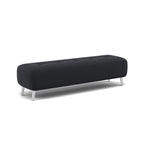Phoebe Footstool - Medium Bench Stool Grade B — Plush Velvet Charcoal / Chrome, gallery image 1