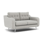 Phoebe 2 Seater Sofa - Small Sofa Standard Back Grade B — Plush Velvet Silver / Chrome, gallery image 1