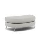 Phoebe Oval Footstool - Oval Cuddler Stool Grade B — Plush Velvet Silver / Chrome, gallery image 1