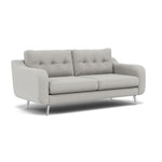 Phoebe 3 Seater Sofa - Large Sofa Standard Back Grade B — Plush Velvet Silver / Chrome, gallery image 1