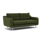 Phoebe 3 Seater Sofa - Large Sofa Standard Back Grade B — Plush Velvet Vine / Chrome, gallery image 1