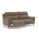 Revel 3 Seater Recliner Sofa - 2.5 Seater Sofa with 2 Power Recliners Fabric - Power Recliner with USB — FAB-LKV - 12 TAUPE, gallery image 1