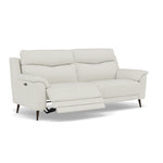 Revel 3 Seater Recliner Sofa - 2.5 Seater Sofa with 2 Power Recliners Fabric - Power Recliner with USB — FAB-LKV - 18 FROST, gallery image 1