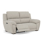 Echo 2 Seater Recliner Sofa - 2 Seater 2 Power Recliners Lumber Support Fabric - Power With Power Headrest Footrest Lumbar & USB — FAB-MIL-104 OYSTER, gallery image 1