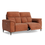 Loma Small 3 Seater Recliner Sofa - 2.5 Seater Sofa with 2 Power Recliners (Compact) USB Fabric - Power Recliner with USB — FAB-NTS - 17 TERRACOTTA, gallery image 1