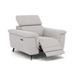 Sparta Recliner Armchair - Chair W/ Power Recliner W/ Ratchet Headrest Fabric - Power with Manual Headrest — KB-1280-UK Darwin Silver, gallery image 1