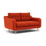 Phoebe 2 Seater Sofa - Small Sofa Standard Back Grade B — Plush Velvet Paprika / Natural, gallery image 1