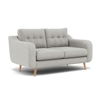 Phoebe 2 Seater Sofa - Small Sofa Standard Back Grade B — Plush Velvet Silver / Natural, gallery image 1