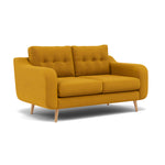 Phoebe 2 Seater Sofa - Small Sofa Standard Back Grade B — Plush Velvet Turmeric / Natural, gallery image 1