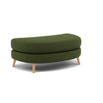 Phoebe Oval Footstool - Oval Cuddler Stool Grade B — Plush Velvet Vine / Natural, gallery image 1