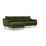 Phoebe Large Chaise Sofa - Large Chaise Sofa LHF Standard Back Grade B - Left Hand Facing — Plush Velvet Vine / Natural, gallery image 1