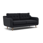 Phoebe 3 Seater Sofa - Large Sofa Standard Back Grade B — Plush Velvet Charcoal / Weathered Oak, gallery image 1