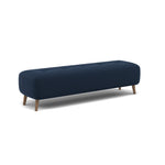 Phoebe Footstool - Medium Bench Stool Grade B — Plush Velvet Indigo / Weathered Oak, gallery image 1