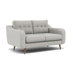 Phoebe 2 Seater Sofa - Small Sofa Standard Back Grade B — Plush Velvet Silver / Weathered Oak, gallery image 1