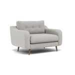 Phoebe Loveseat - Snuggler Chair Grade B — Plush Velvet Silver / Weathered Oak, gallery image 1