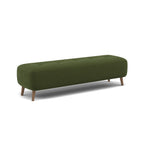 Phoebe Footstool - Medium Bench Stool Grade B — Plush Velvet Vine / Weathered Oak, gallery image 1