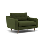 Phoebe Loveseat - Snuggler Chair Grade B — Plush Velvet Vine / Weathered Oak, gallery image 1