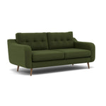 Phoebe 3 Seater Sofa - Large Sofa Standard Back Grade B — Plush Velvet Vine / Weathered Oak, gallery image 1