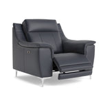 Nicoletti Carmen Recliner Armchair - Power Recliner Chair CB - Power Recliner with USB — Feet: Shiny Metal / Torello PS Blu -S 81, gallery image 1