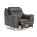 Nicoletti Carmen Recliner Armchair - Power Recliner Chair CB - Power Recliner with USB — Feet: Shiny Metal / Torello PS Grigio Scuro 327, gallery image 1