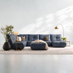 Comet Corner Sofa - Combination 1 - Corner Sofa Group With Footstool Cat 20S — BXS-036C NAVY, gallery image 1