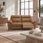 Nicoletti Vivaldi 2 Seater Recliner Sofa On Legs - 2 Seater Double Power Recliner on Legs CK Botero - Power Recliner with USB-C — Botero 2151 Cuoio, gallery image 1