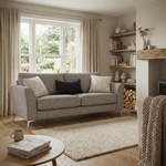Chilton 2 Seater Sofa - 2 Seater Sofa Fabric — Chrome Feet / Barley Charcoal, gallery image 4