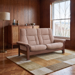 Stressless Buckingham High 2 Seater Sofa - High 2 Seater Sofa Fabric Group 5 - Manual Recliner — Clover 50153 Light Burgundy, gallery image 1