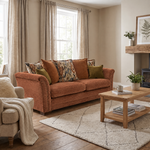 Burton 4 Seater Sofa - Grand Sofa Grade C — 3084 : Cognac Astrid Velvet Plain, gallery image 1
