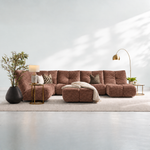 Comet Corner Sofa - Combination 1 - Corner Sofa Group With Footstool Fabric — FAB-CRN-500 CARAMEL, gallery image 1