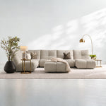 Comet Corner Sofa - Combination 1 - Corner Sofa Group With Footstool Fabric — FAB-NDO-09 BEIGE, gallery image 1