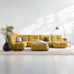 Comet Corner Sofa - Combination 1 - Corner Sofa Group With Footstool Fabric — FAB-VIS-260 BUMBLEBEE YELLOW, gallery image 1