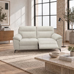 Nicoletti Vivaldi 2 Seater Recliner Sofa On Legs - 2 Seater Double Power Recliner on Legs NA/NE - Power Recliner with USB-C — Gaston 701 Bianco, gallery image 1