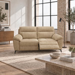 Nicoletti Vivaldi 2 Seater Recliner Sofa On Legs - 2 Seater Double Power Recliner on Legs NA/NE - Power Recliner with USB-C — Gaston 7104 Beige, gallery image 1