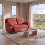 Nicoletti Vivaldi 2 Seater Recliner Sofa - 2 Seater Double Power Recliner NA/NE - Power Recliner with USB-C — Gaston 713 Amaranto, gallery image 1